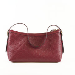 Gucci Medium GG Emblem Shoulder Bag Burgundy