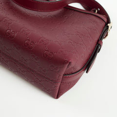 Gucci Medium GG Emblem Shoulder Bag Burgundy