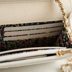 Chanel Wallet on Chain WOC White Caviar Microchip
