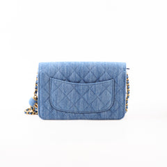 Chanel Denim WOC Wallet On Chain  Pearl Crush Microchip