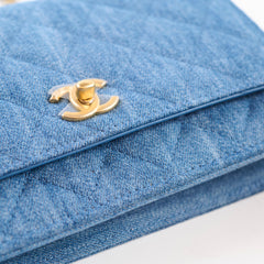Chanel Denim WOC Wallet On Chain  Pearl Crush Microchip