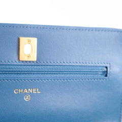 Chanel Denim WOC Wallet On Chain  Pearl Crush Microchip
