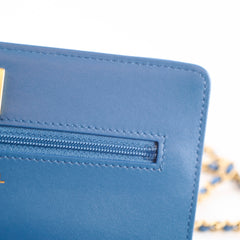 Chanel Denim WOC Wallet On Chain  Pearl Crush Microchip