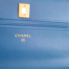 Chanel Denim WOC Wallet On Chain  Pearl Crush Microchip