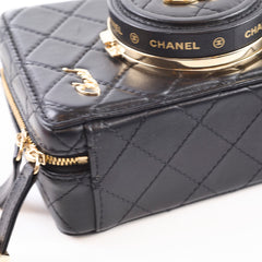 Chanel Coco Clip Camera Bag Quilted Lambskin Black Microchip