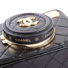 Chanel Coco Clip Camera Bag Quilted Lambskin Black Microchip