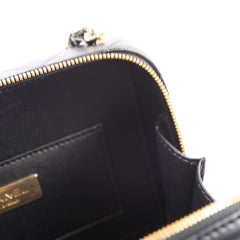 Chanel Coco Clip Camera Bag Quilted Lambskin Black Microchip
