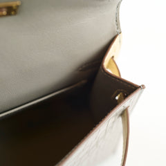 Hermes Mini Kelly Alligator Mississippiensis Gris Perle/Vanilla - U stamp