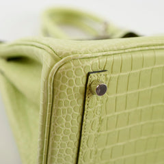 Hermes Birkin 25 Crocodile Porosus Jaune Bourge - Z Stamp