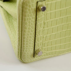 Hermes Birkin 25 Crocodile Porosus Jaune Bourge - Z Stamp