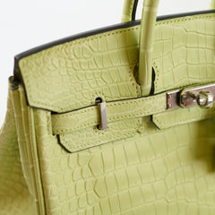 Hermes Birkin 25 Crocodile Porosus Jaune Bourge - Z Stamp
