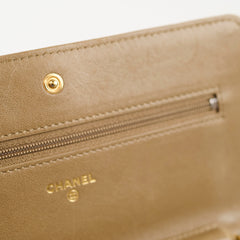 Chanel Light Brown Lambskin Wallet On Chain WOC 21 Series