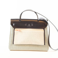 Hermes Herbag Zip 31 Ecru/Noir