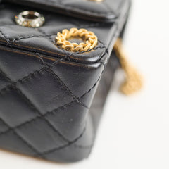 Chanel Reissue Mini Charms Microchip Black Calfskin