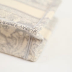 Dior Mini Toile de Jouy Embroidery Book Tote Canvas Light Grey