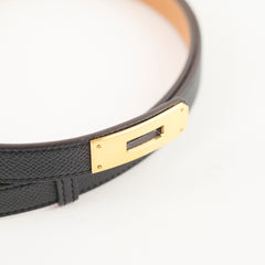 Hermes Kelly 18 Belt Epsom Black GHW