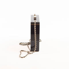 Chanel Runway Resin Crystal Pearl Clutch Black