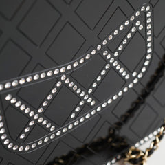Chanel Runway Resin Crystal Pearl Clutch Black
