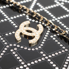 Chanel Runway Resin Crystal Pearl Clutch Black