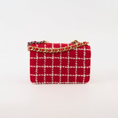 Chanel Mini Tweed 19 Flap Red/White