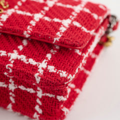 Chanel Mini Tweed 19 Flap Red/White
