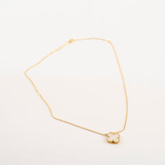 Van Cleef & Arpels Vintage Alhambra Mother of Pearl MOP Yellow Gold Necklace