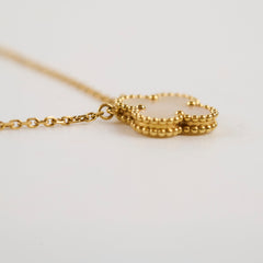 Van Cleef & Arpels Vintage Alhambra Mother of Pearl MOP Yellow Gold Necklace