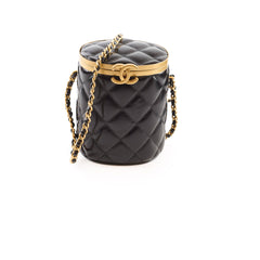 Chanel Crown Box Vanity Shiny Lambskin Black Microchip