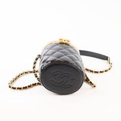 Chanel Crown Box Vanity Shiny Lambskin Black Microchip