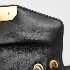 Chanel Chevron Flap Black/Beige Chain