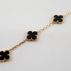 Van Cleef & Arpels 5 Motif Onyx Bracelet