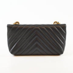 Chanel Seasonal Rectangular Chevron Flap Lambskin Black