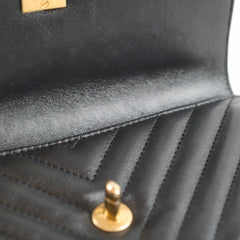 Chanel Seasonal Rectangular Chevron Flap Lambskin Black
