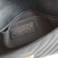 Chanel Seasonal Rectangular Chevron Flap Lambskin Black