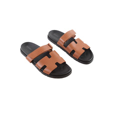 Hermes Chypre sandals  brown calfskin leather - Z stamp (2021). Size 46