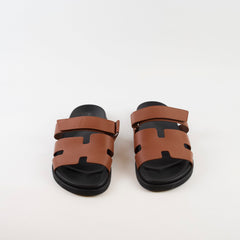 Hermes Chypre sandals  brown calfskin leather - Z stamp (2021). Size 46