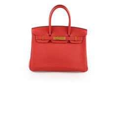 Hermes Birkin 30 Clemence Orange Poppy O Square Stamp