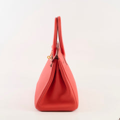 Hermes Birkin 30 Clemence Orange Poppy O Square Stamp
