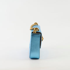 Gucci Broadway Blue Metallic Flap Bag