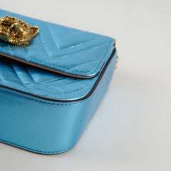 Gucci Broadway Blue Metallic Flap Bag