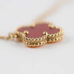Van Cleef & Arpels 18k Yellow Gold Carnelian Necklace