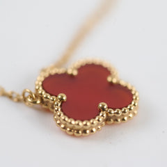 Van Cleef & Arpels 18k Yellow Gold Carnelian Necklace