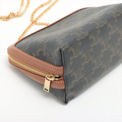 Celine Triomphe Canvas Clutch on Chain