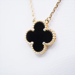 Van Cleef & Arpels Vintage Alhambra Onyx Necklace