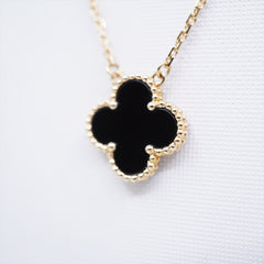 Van Cleef & Arpels Vintage Alhambra Onyx Necklace