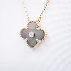 ITEM 25 - Van Cleef & Arpels Vintage Alhambra Grey shell Necklace 2014 Holiday Pendants