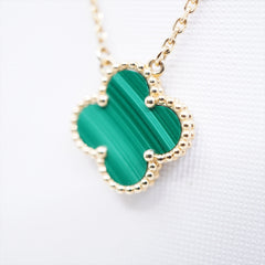 ITEM 24 - Van Cleef & Arpels Vintage Alhambra Malachite Necklace