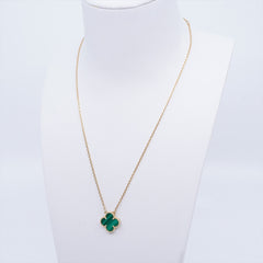 ITEM 24 - Van Cleef & Arpels Vintage Alhambra Malachite Necklace