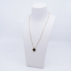Van Cleef & Arpels Vintage Alhambra Onyx Necklace