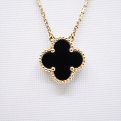 Van Cleef & Arpels Vintage Alhambra Onyx Necklace